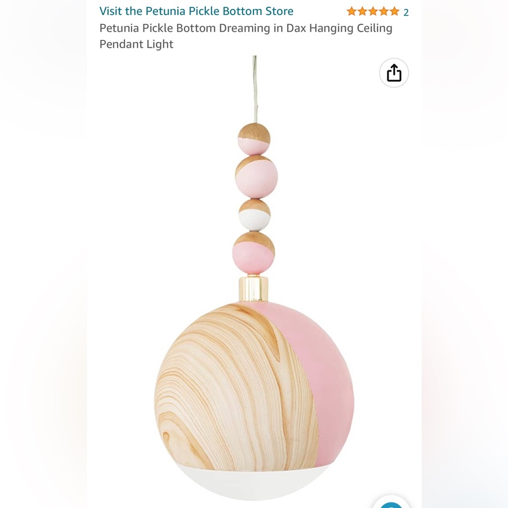 Petunia Pickle Bottom - Dreaming In Dax Hanging Ceiling Pendant Light Pink Gold